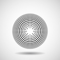 Abstract dotted circles dots in circular form vector