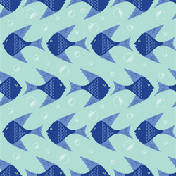 Blue fish pattern vector