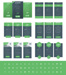 set of pricing table design templates for websites vector