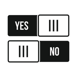 Yes and no button icon in simple style vector