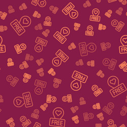 brown line map pointer with heart icon isolated vector image