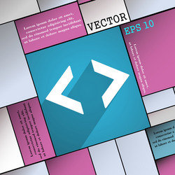 code icon symbol flat modern web design with long vector image