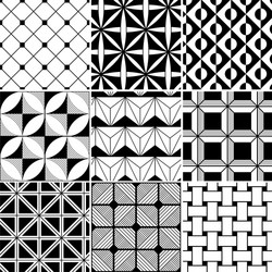 Black and white abstract geometric quilt pattern Vector Image
