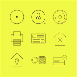 web linear icon set simple outline icons vector image