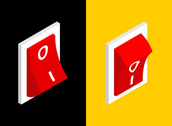 switch isolated isometric toggle control button vector image