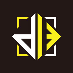 D i initials quadrangle monogram with square vector