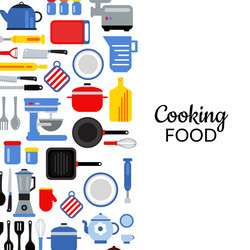 Kitchen utensils and cookware icons set Royalty Free Vector