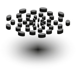 floating cube shape 3d black blocks abstract vector image