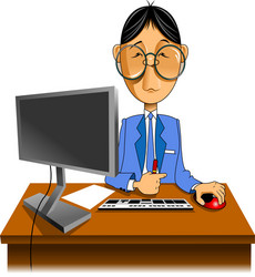 programmer working with computer vector image