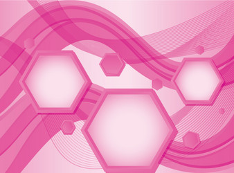 Background design with pink hexagon patterns vector