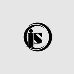 Letters js simple circle linked line logo vector