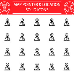 map pointer solid icon set gps and location vector