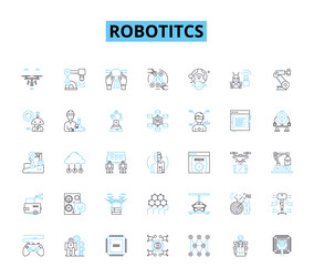 robotitcs linear icons set automation vector image
