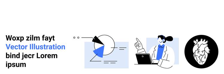 scientist presenting data analysis with pie chart vector image