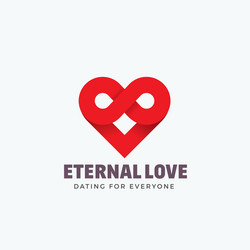 eternal love abstract sign emblem or logo vector