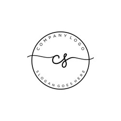 Initial cs handwriting logo with circle template Vector Image
