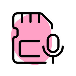 sd card with built-in microphone for recording vector image
