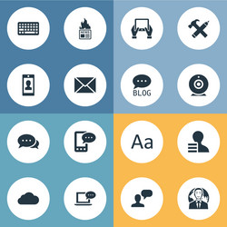 set of simple user icons vector image