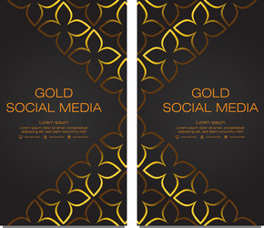 black gold social media stories template vector image