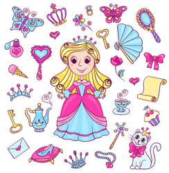 Princess mirror frames set Royalty Free Vector Image