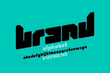 Geometric Font Block Alphabet vector image
