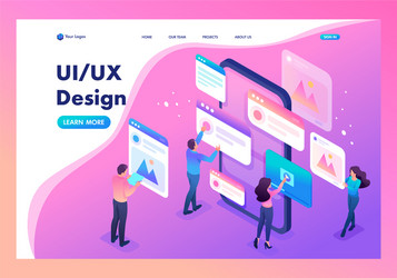 Isometric App Development Workflow vector image