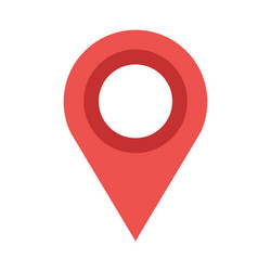 Red map pin icon isolated white button element vector