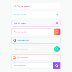 set 7 search bar inputs on white background vector image