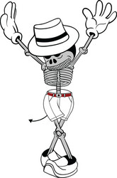 Skeleton Moonwalk Dance Vector Image