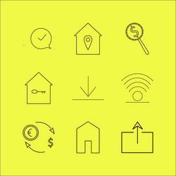 Web linear icon set simple outline icons vector