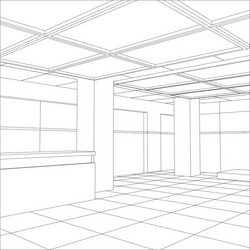 Interior office outlined tracing vector