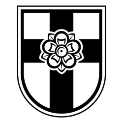 knightly design crusader knight shield with rose vector image