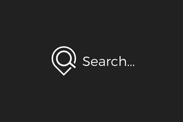 place search icon magnifying glass and map vector