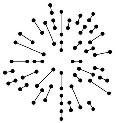 Radial radiating lines with nodes nodal points vector