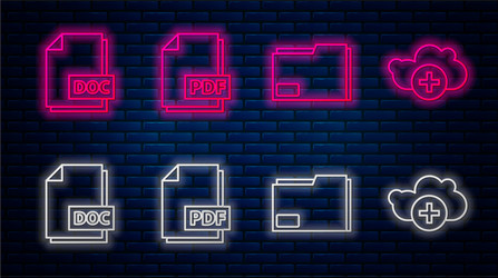 set line pdf file document folder doc vector image