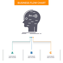 brain hack hacking key mind business flow chart vector image