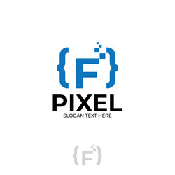 digital code logo with letter f design coding vector image