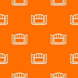open semicircular window frame pattern vector image