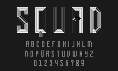 set alphabets font modern design with lines vector image