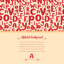 Background with latin letters of different sizes vector