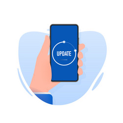 data update or synchronize with bar process flat vector image