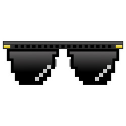 Isometric pixel glasses icon isolated on white vector