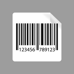 Label with barcode icon vector