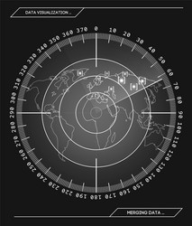 Radar Screen with Target Display vector image