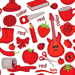 Seamless pattern with red objects vector