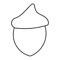 Acorn walnut forest tree pattern line icon vector