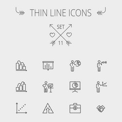 Business thin line icon Royalty Free Vector Image