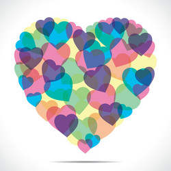 Colorful heart make big vector