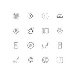 Maps and navigation linear thin icons set vector
