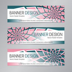 Pink green banner design web header template vector